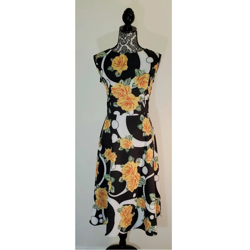 New Light Fashion Sleeveless Swing Dress Sunflower